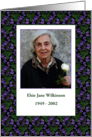 Memorial Service or Funeral Invitation Photo Upload with Violets card