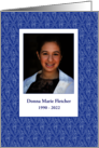 Memorial Service or Funeral Invitation Photo Upload Periwinkle Blue card