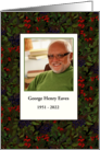 Memorial Service or Funeral Invitation Photo Upload Berries Pattern card