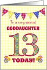 For Goddaughter 13th Birthday with Primrose Flowers and Bunting card