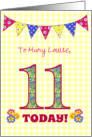 Custom Name 11th Birthday Primrose Flowers and Bunting Mary Louise card