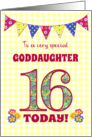 For Goddaughter 16th Birthday with Primrose Flowers and Bunting card