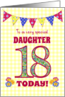 For Daughter 18th Birthday with Primrose Flowers and Bunting card