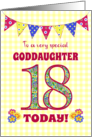 For Goddaughter18th Birthday with Primrose Flowers and Bunting card