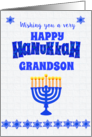 For Grandson Hanukkah Greetings with Menorah and Stars of David card