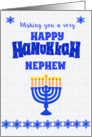 For Nephew Hanukkah Greetings with Menorah and Stars of David card