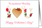 Custom Name Valentines Day I Love You Red Roses Blank Inside Beverley card