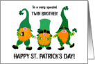 For Twin Brother St Patrick’s Day Three Dancing Leprechauns card