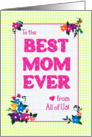 Best Mom Ever Mother’s Day From All of Us Flowers Checks and Polkas card