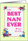 Best Nan Ever From All of Us Mother’s Day Flowers Checks and Polkas card