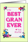 Best Gran Ever From All of Us Mother’s Day Flowers Checks and Polkas card