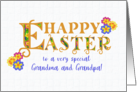 For Grandparents Easter Greetings Word Art with Primroses card