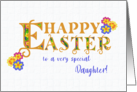 For Daughter Easter Greetings Word Art with Primroses card