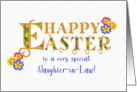 For Daughter in Law Easter Greetings Word Art with Primroses card