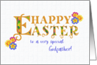 For Godfather Easter Greetings Word Art with Primroses card