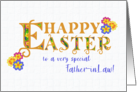For Father in Law Easter Greetings Word Art with Primroses card