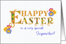 For Stepmother Easter Greetings Word Art with Primroses card