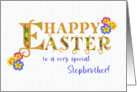 For Stepbrother Easter Greetings Word Art with Primroses card