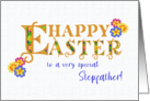 For Stepfather Easter Greetings Word Art with Primroses card