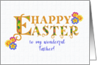 For Father Easter Greetings Word Art with Primroses card
