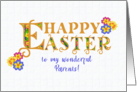 For Parents Easter Greetings Word Art with Primroses card