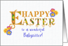 For Babysitter Easter Greetings Word Art with Primroses card