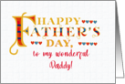 For Daddy for Father Father’s Day Gold-effect Lettering and Hearts card