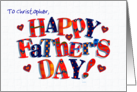 Custom Name Father’s Day Greeting with Brightly Coloured Word Art card