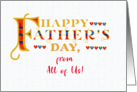 Fathers Day From All of Us Gold-effect Lettering and Hearts card