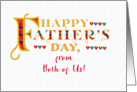 Fathers Day From Both of Us Gold-effect Lettering and Hearts card