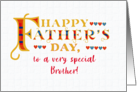 For Brother Fathers Day Gold-effect Lettering and Hearts card