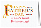 For Brother in Law Fathers Day Gold-effect Lettering and Hearts card