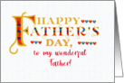 For Father Fathers Day Gold-effect Lettering and Hearts card