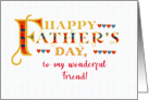 For Friend Fathers Day Gold-effect Lettering and Hearts card