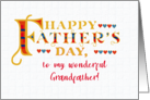 For Grandfather Fathers Day Gold-effect Lettering and Hearts card