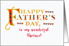 For Partner Fathers Day Gold-effect Lettering and Hearts card