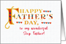 For Stepfather Fathers Day Gold-effect Lettering and Hearts card