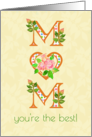 For Mom on Mother’s Day with Word Art Heart and Albertine Rosebuds card