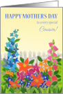 For Cousin on Mother’s Day with Flower Garden in Sunshine card