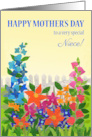 For Niece Mother’s Day with Flower Garden in Sunshine card