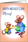 Fun Mother’s Day Greeting for Mommy with Cute Mice and Cheesecake card