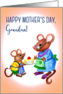 Fun Mother’s Day Greeting for Grandma with Cute Mice and Cheesecake card