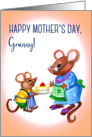 Fun Mother’s Day Greeting for Granny with Cute Mice and Cheesecake card