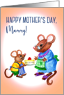 Fun Mother’s Day Greeting for Mammy with Cute Mice and Cheesecake card