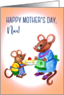 Fun Mother’s Day Greeting for Nan with Cute Mice and Cheesecake card