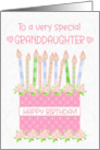 For Granddaughter Birthday Cake with Hearts and Roses card