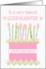 For Goddaughter Birthday Cake with Hearts and Roses card
