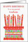 For Godson Custom Age Birthday Cake with Strawberries and Fruits card