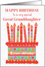 For Great Granddaughter Custom Age Birthday Cake with Strawberries card