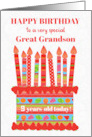 For Great Grandson Custom Age Birthday Cake with Strawberries card